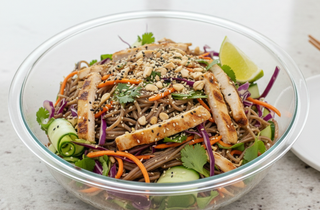 Chicken soba noodle salad