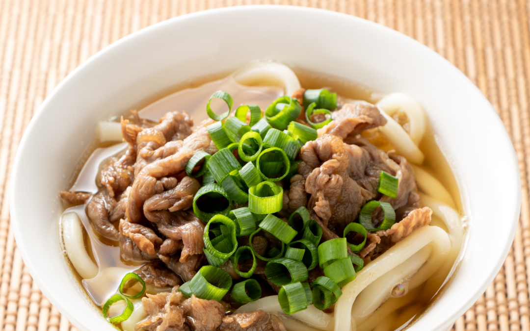Beef udon noodle soup