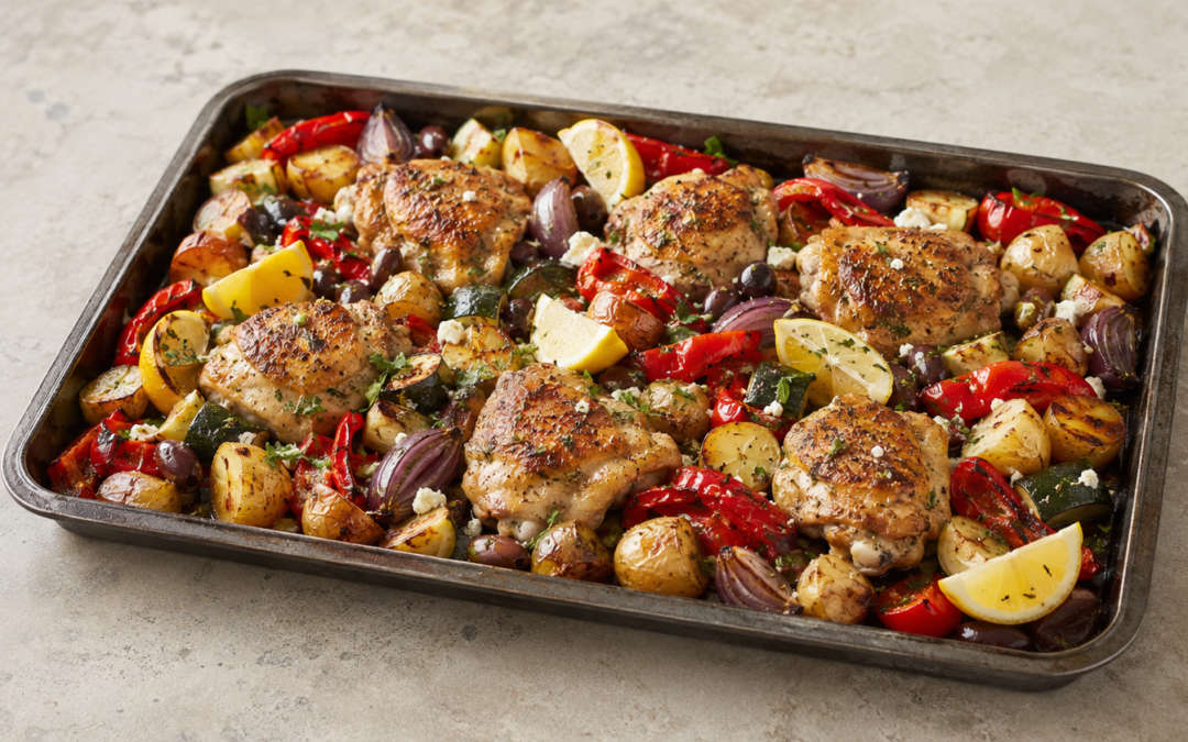 Greek-style one-pan chicken and vegetables