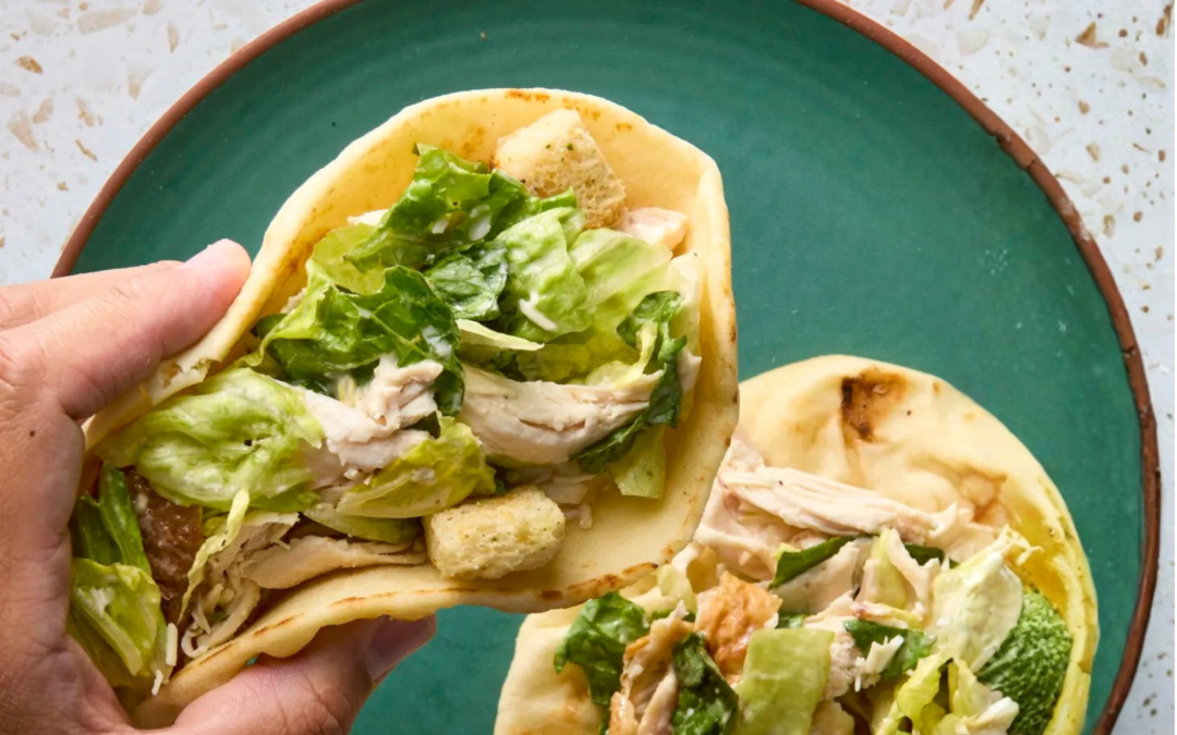 Simple chicken Caesar wrap